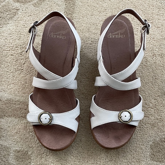 Dansko White Leather Sandals size 39 - Picture 1 of 5